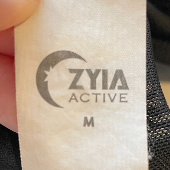 Zyia Active All Star Racer Back Nylon Spandex Spots Bra 'One More Rep' Black M - Picture 13 of 15